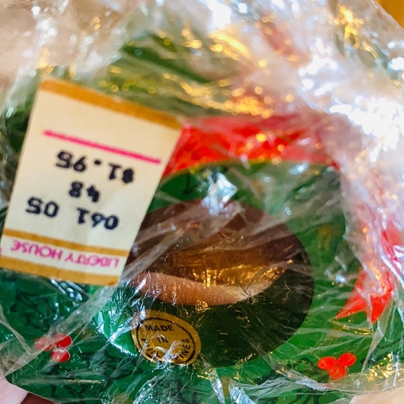 Vintage 🕊🌲 2 pcs “Bottlebrush” Christmas Wreathes & 1 woodblock wreathe! ✨ - Picture 5 of 6